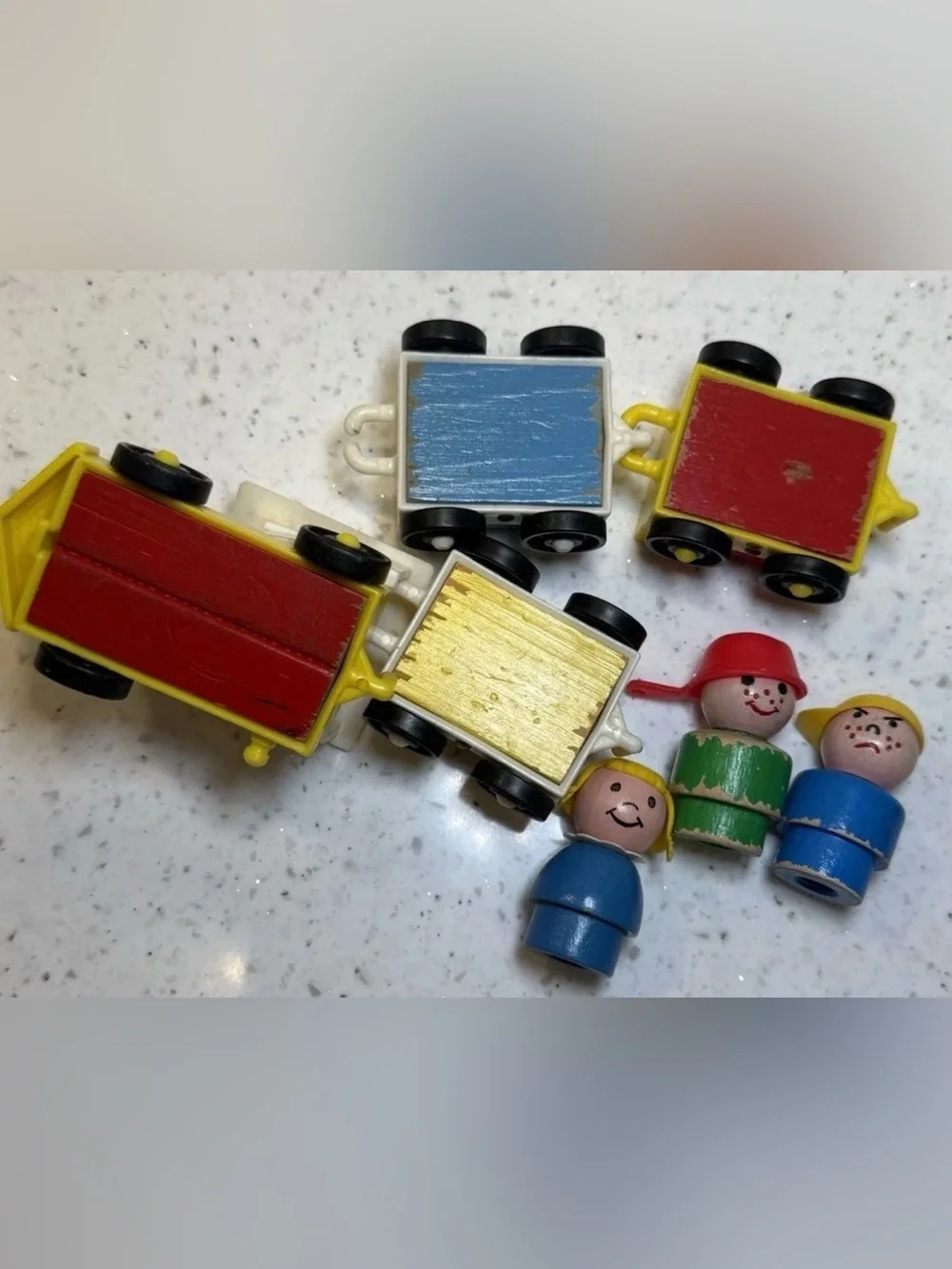 Vintage RARE 1963 Fisher Price Little People #719 Wooden Train Choo-Choo